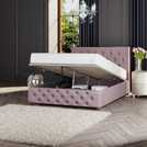 LLB Double Ottoman Bedframe in Blush, UK version