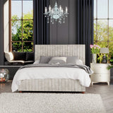 LLB Estella Velvet Double Ottoman Bedframe Pearl, UK version