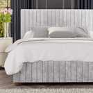 LLB Estella Velvet Double Ottoman Bedframe in Silver, UK version