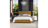 Argos LLB Seren Velvet Double Ottoman Bedframe - Ochre- Buy online at McGrocer