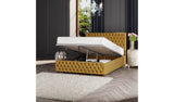 LLB Velvet Double Ottoman Bedframe Ochre, UK version