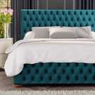 LLB Seren Velvet Double Ottoman Bedframe Emerald, UK version