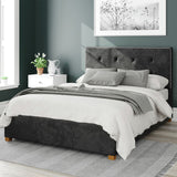 Aspire Presley Velvet Kingsize Ottoman Bed Frame in black - British product