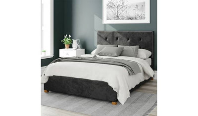 Argos Aspire Presley Velvet Kingsize Ottoman Bed Frame Black- Buy online at McGrocer