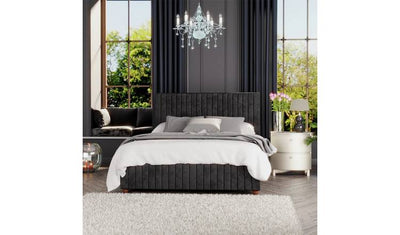 Argos LLB Estella Velvet Small Double Ottoman Bedframe Black- Buy online at McGrocer