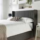 CL Soho Twill Kingsize Ottoman Bedframe in Charcoal - British product