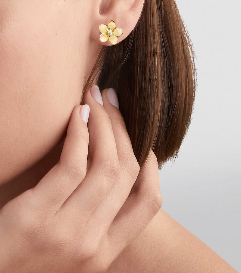 Graff Wild Flower earrings yellow gold diamond, imported from the UK