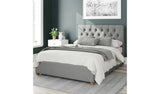 Aspire Olivier Linen Double Ottoman Bedframe in Grey - British product