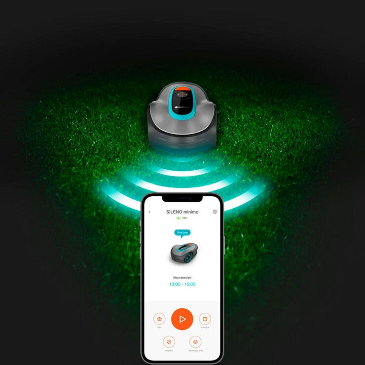 Gardena Sileno Minimo robotic lawn mower 250m², imported from the UK
