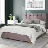 Aspire Hepburn Velvet Superking Ottoman Bedframe Blush - British product