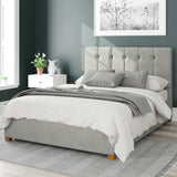 Aspire Hepburn velvet ottoman bedframe light silver kingsize - British product