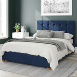 Aspire Hepburn Velvet Kingsize Ottoman Bed Frame in Navy - British product