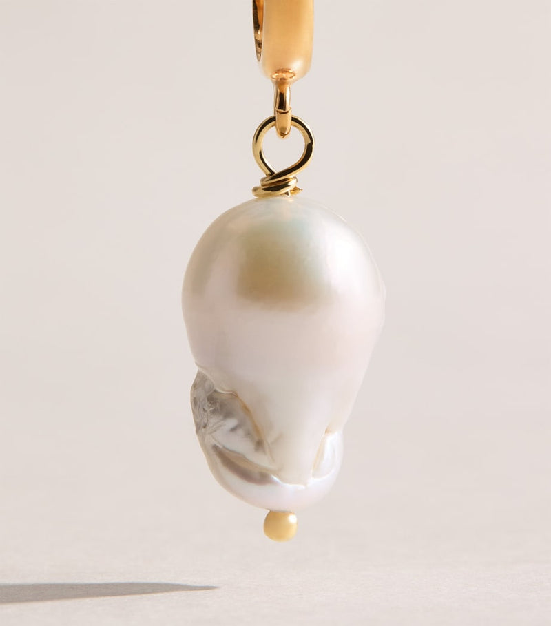 Hermina Athens hoop earrings gold-plated freshwater pearl - British product