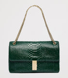 TOM FORD large shoulder bag dark green Italian leather - British product