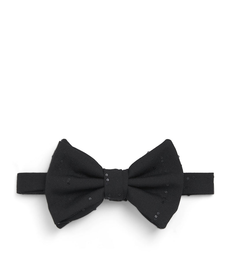 Giorgio Armani large sequin pre-tied bowtie - British product