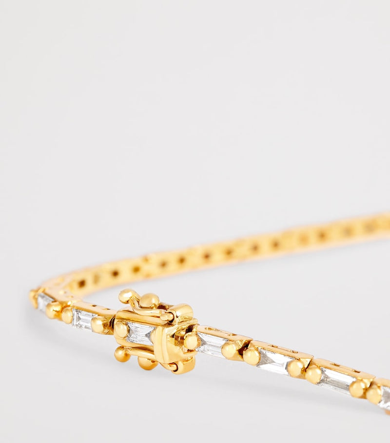 Suzanne Kalan Bold Linear tennis bracelet 18kt gold diamonds, UK version