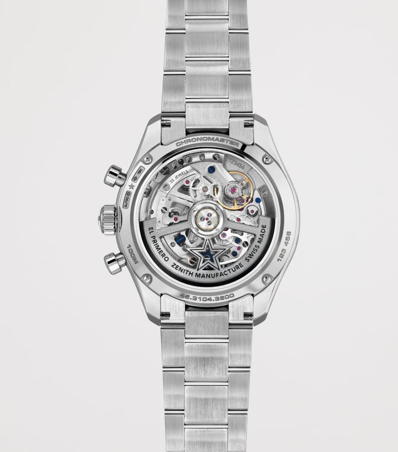 Zenith white gold diamond sapphire watch 41mm, imported from the UK