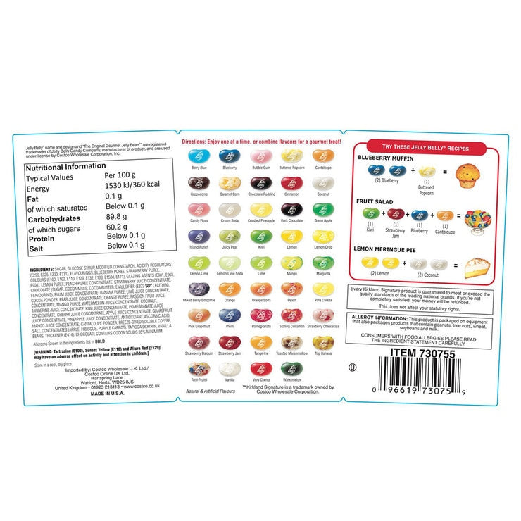 Kirkland Signature Jelly Belly jelly beans 1.8kg, UK version