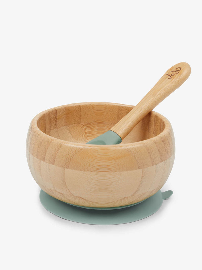 JoJo Maman Bébé bamboo suction bowl and spoon set, UK version