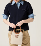 Miu Miu Canvas-Leather Ivy tote bag - British product