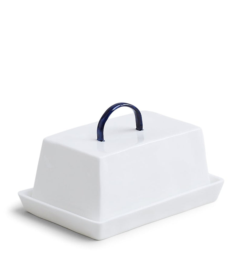 Feldspar fine bone china cobalt butter dish, UK version