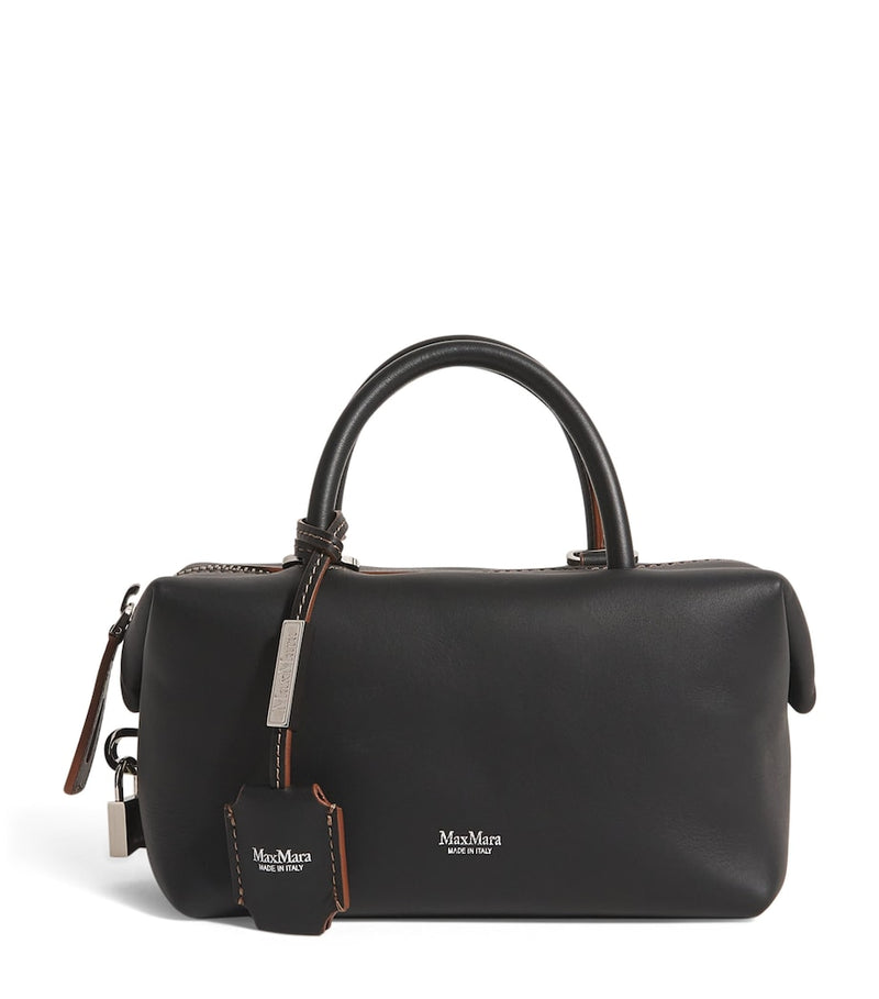 Max Mara small leather satchel bag calfskin suede lining, imported from the UK