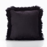 Coussin Bowron noir en peau de mouton 35x35cm, version UK