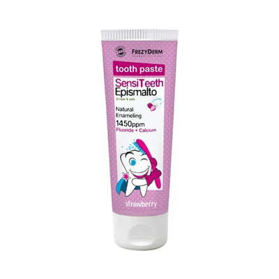 Superdrug FrezyDerm Sensiteeth Epismalto Strawberry Kids Toothpaste 1450ppm Fluoride 50ml- Buy online at McGrocer