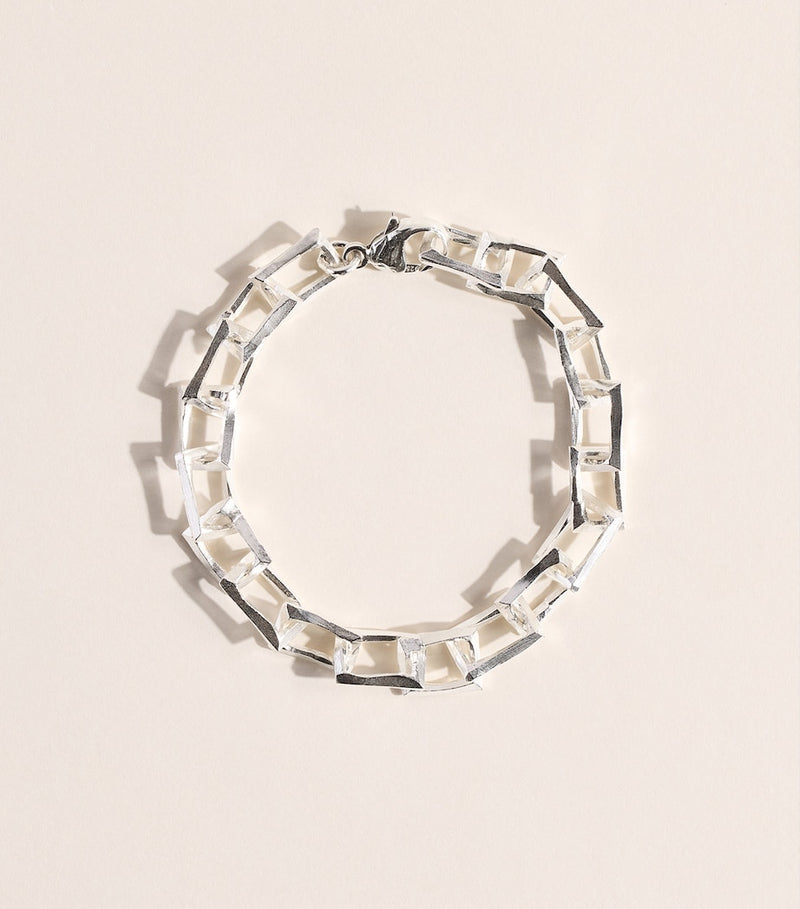 The Ouze sterling silver petite bulk bracelet - British product