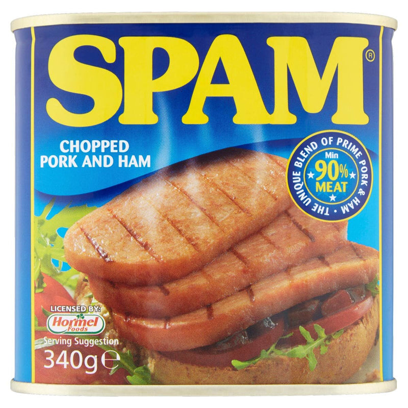 SPAM canned pork and ham, pack of six 340g cans (British brand)