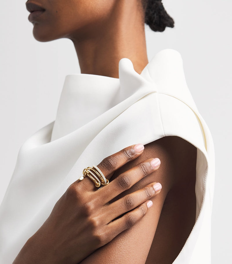Spinelli Kilcollin Inara yellow gold diamond ring, imported from the UK