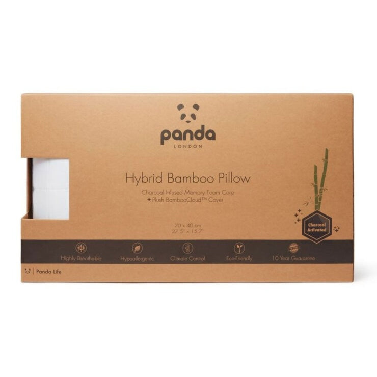 Panda hybrid memory foam pillow with bamboo charcoal cover, UK version