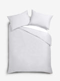 White cotton-rich oxford duvet cover and pillowcase set (British brand)