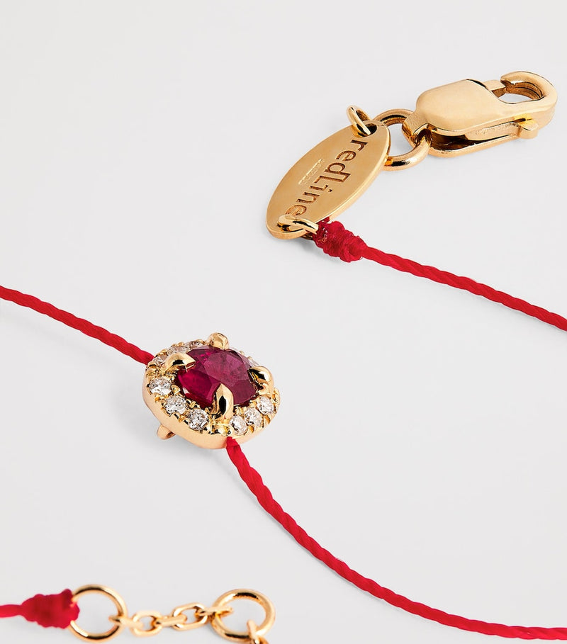 Redline Diva bracelet ruby diamond yellow gold, imported from the UK