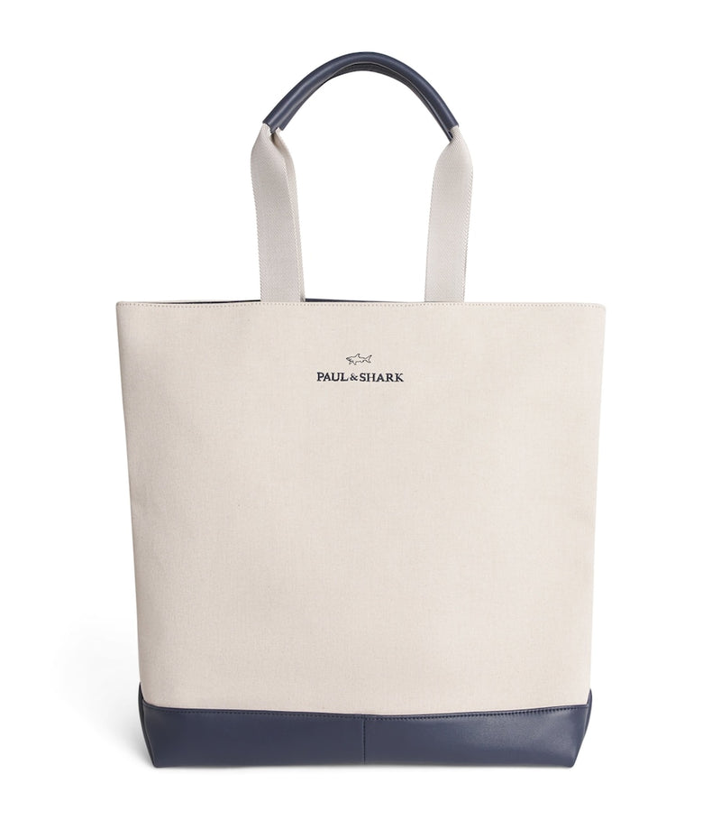 Paul & Shark cotton-blend canvas tote bag - British product