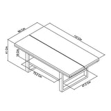 Bentley Designs Tivoli dark oak coffee table brushed nickel frame, UK version
