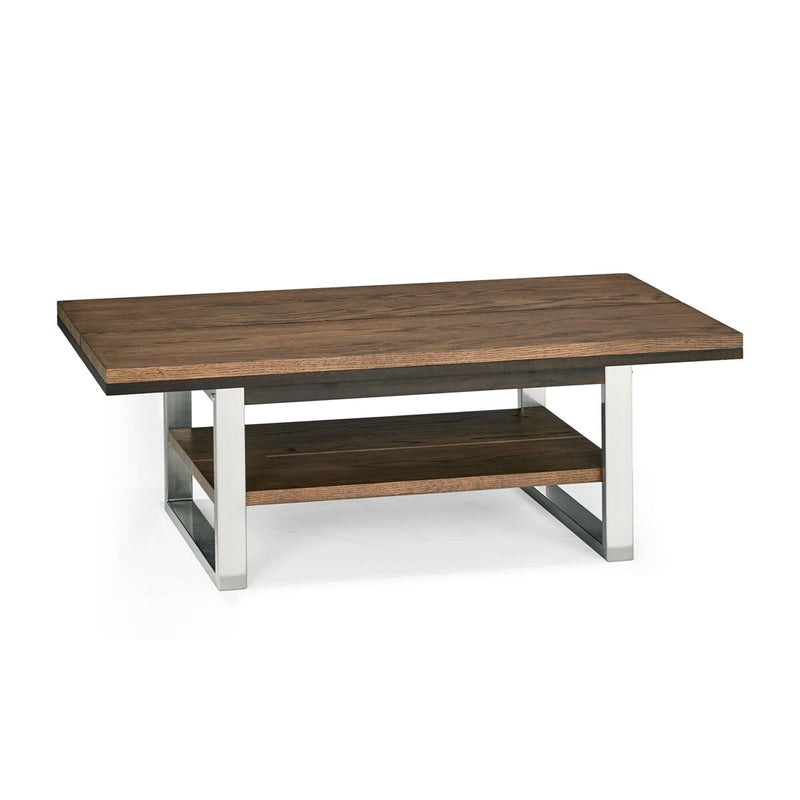 Bentley Designs Tivoli dark oak coffee table brushed nickel frame, UK version