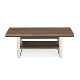 Bentley Designs Tivoli dark oak coffee table brushed nickel frame, UK version