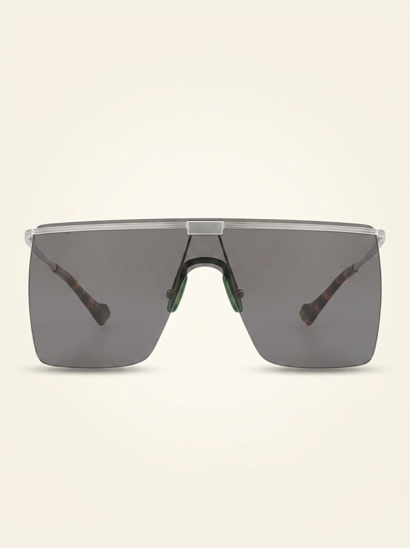 Gucci square-frame sunglasses silver grey 90mm, imported from the UK
