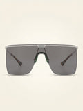 Gucci square-frame sunglasses silver grey 90mm, imported from the UK