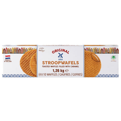 Costco UK Le Chic Patissier Stroopwafels Caramel Syrup Filled Waffle Biscuits 40 Pack- Buy online at McGrocer