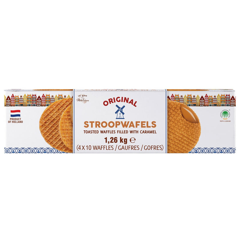 Le Chic Patissier Stroopwafels caramel syrup filled 40 pack, UK version