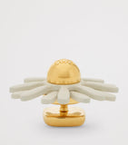 LOEWE leather-trim flower pin H1cm W2.5cm, imported from the UK