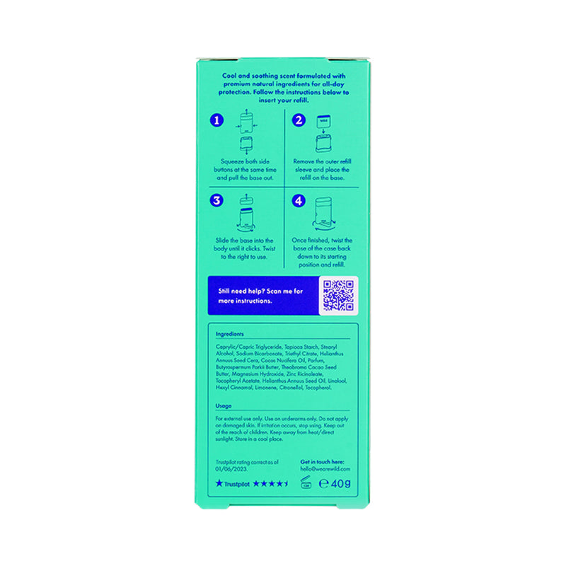 WILD Fresh Cotton & Sea Salt deodorant starter pack - British product