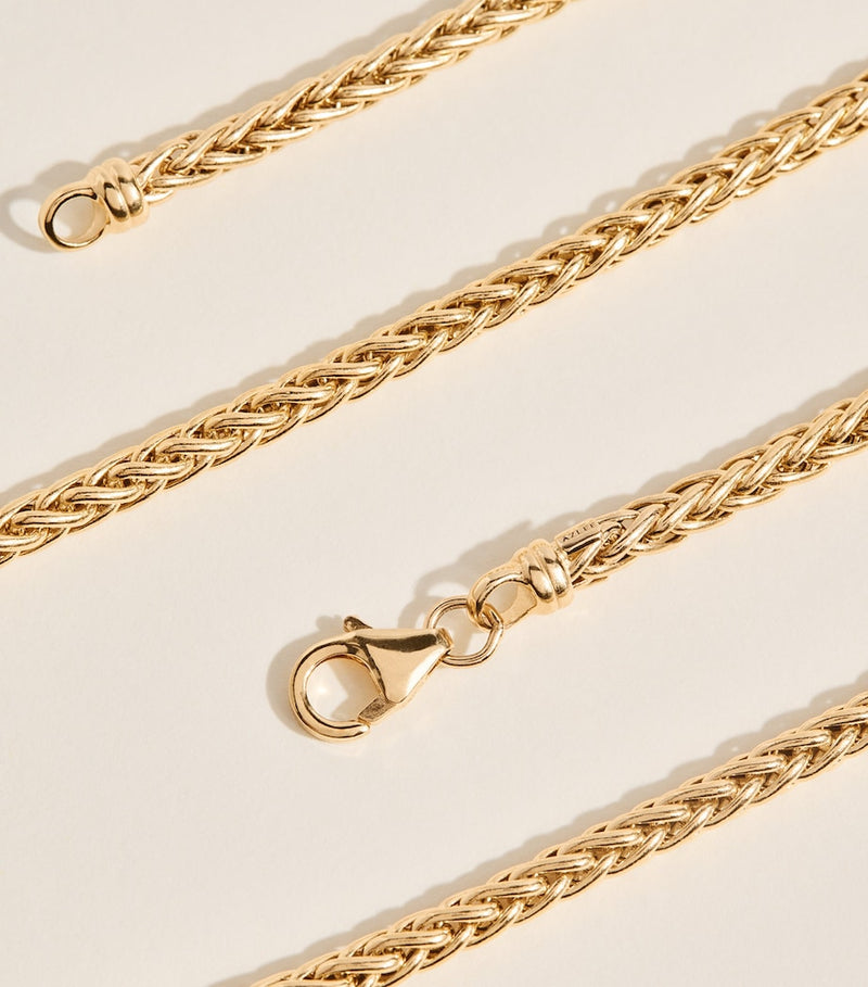 Azlee small woven chain necklace 18kt yellow gold (British brand)