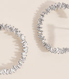 Suzanne Kalan white gold diamond sideways hoop earrings, imported from the UK