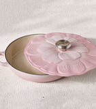 Le Creuset cast iron petal shallow casserole dish 26cm, imported from the UK