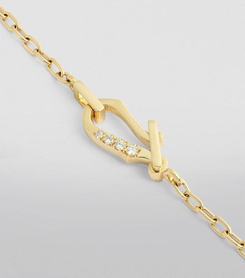Jade Trau Lola necklace in yellow gold with diamond clasp - British product