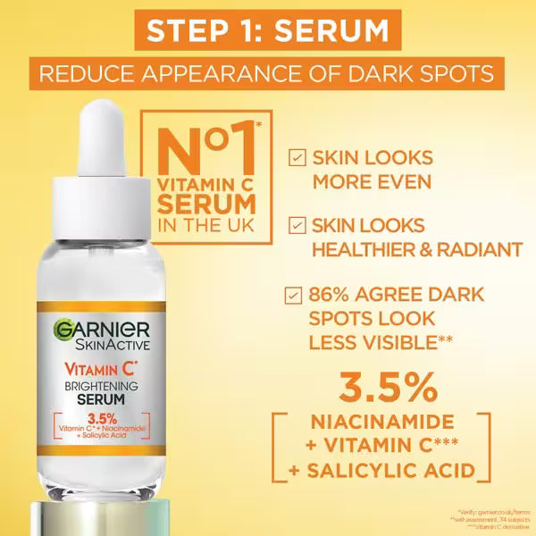 Garnier Vitamin C Duo Brightening Serum SPF 50+, UK version