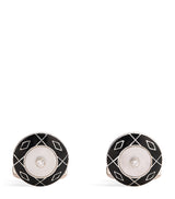 Harrods Deakin & Francis Yellow Gold Diamond and Mother-of-Pearl Cufflinks- Buy online at McGrocer